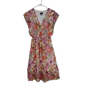 Floral V-Neck Sleeveless Dress By Kate And Lily Size 12 With Elastic Waistband